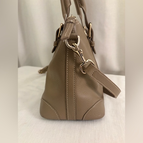 Vintage 80’s Dooney & Bourke SOFT Pebbled Leather Large Satchel Taupe Classic - Picture 5 of 15